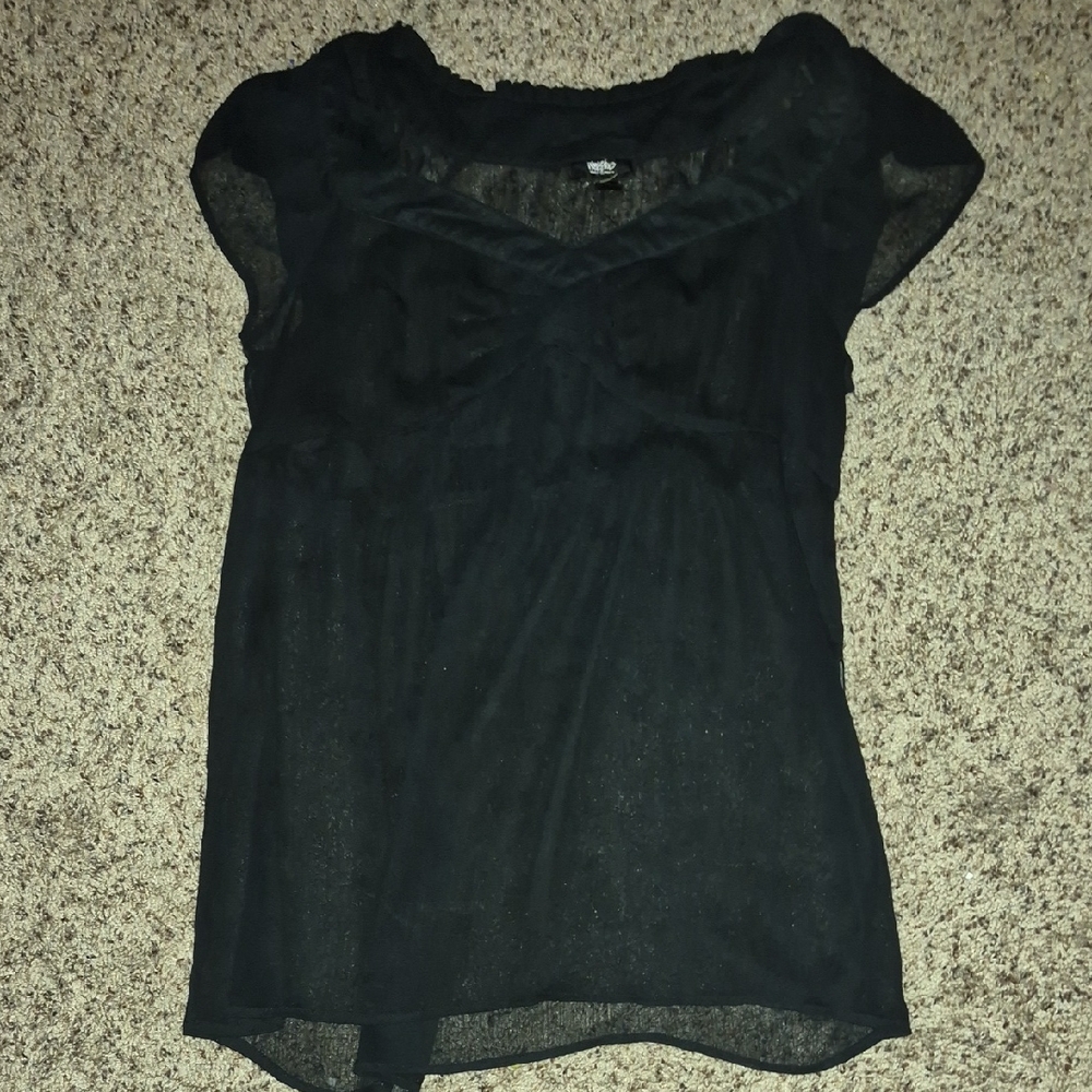 Mossimo Supply Co. Black Sheer Blouse